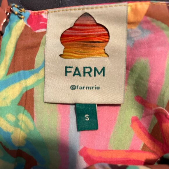 Farm Rio Fruit Salad Puff Sleeve Midi Dress Size Small - Picture 6 of 7